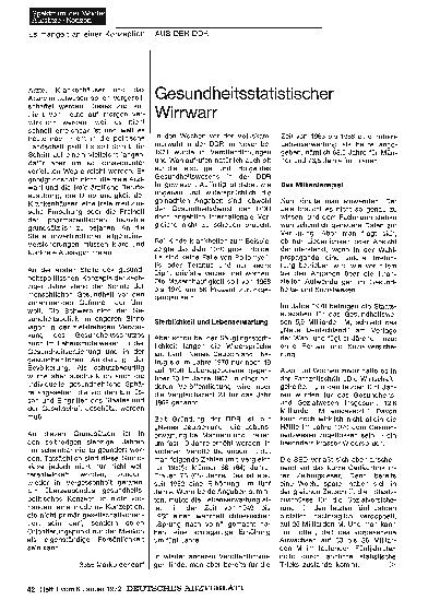 Vorschauseite 1: Gesundheitsstatistischer Wirrwarr