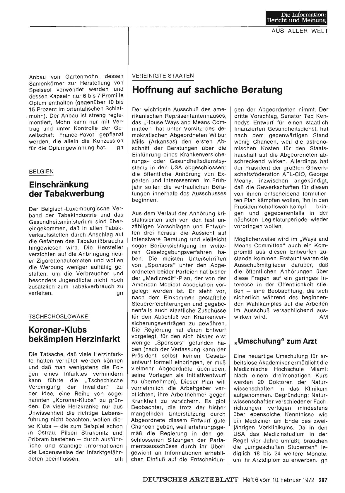 Vorschauseite 1: BELGIEN: Einschränkung der Tabakwerbung