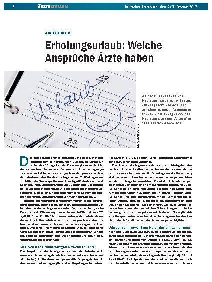 Vorschauseite 1: Arbeitsrecht: Erholungsurlaub - Welche Ansprüche Ärzte haben