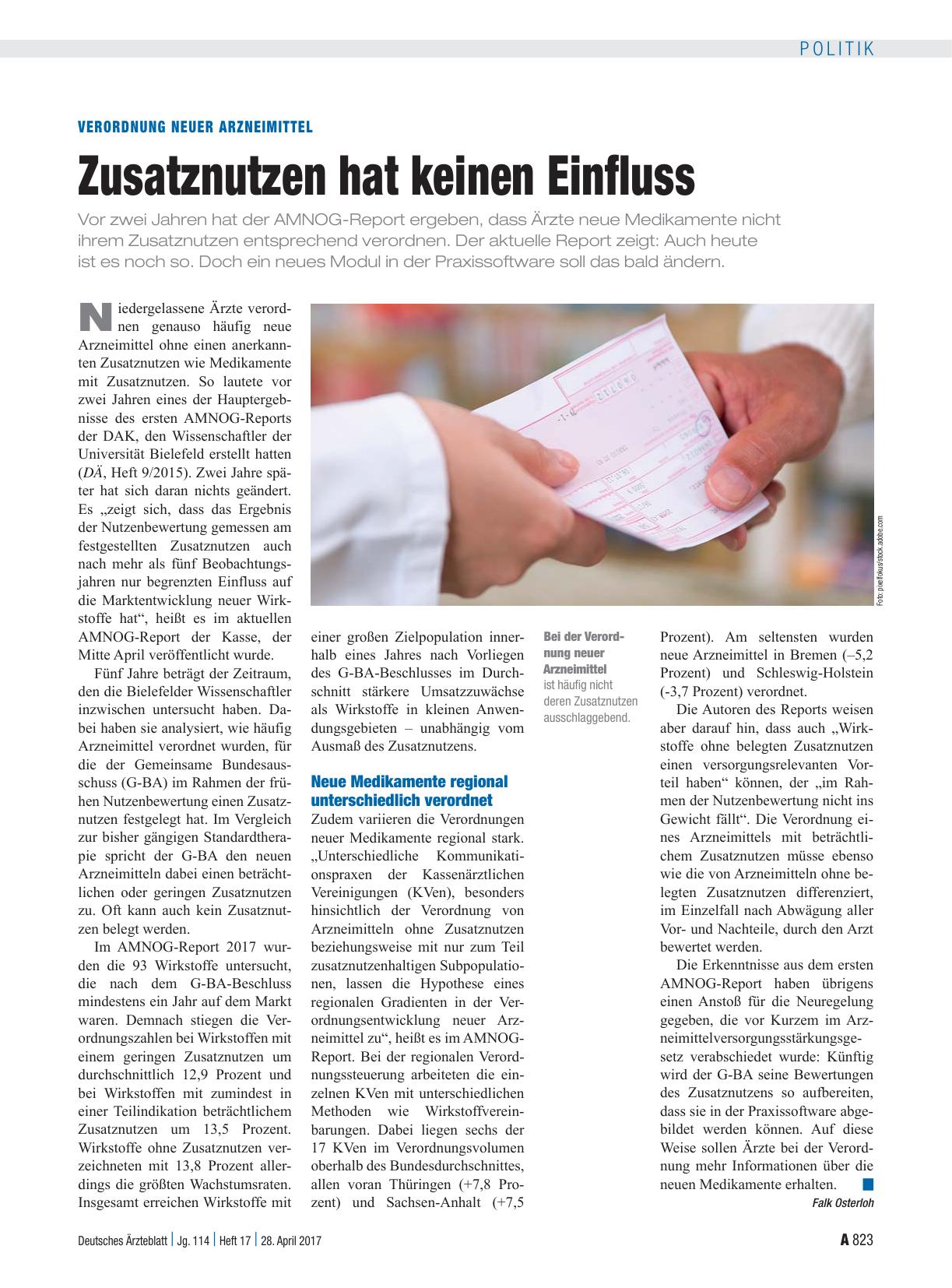 Vorschauseite 1: Verordnung neuer Arzneimittel: Zusatznutzen hat keinen Einfluss