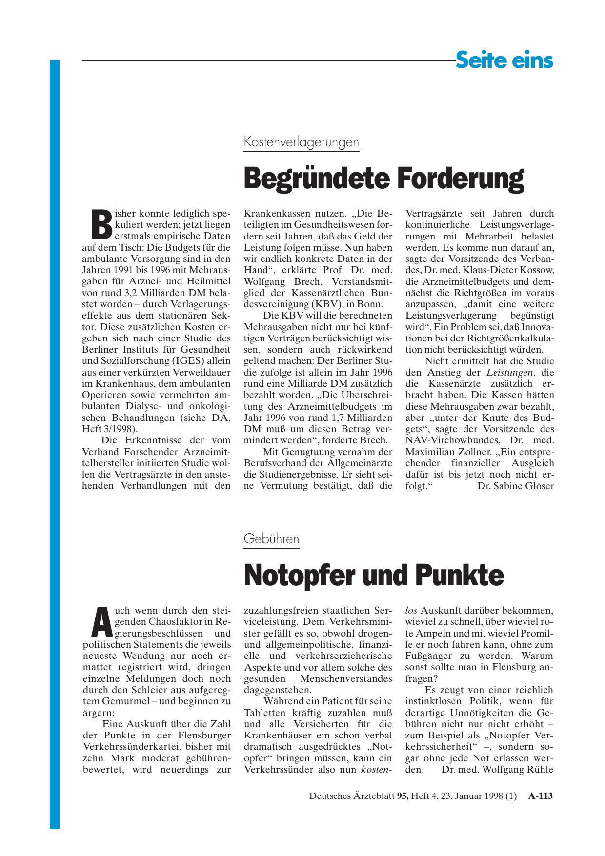 Vorschauseite 1: Kostenverlagerungen: Begründete Forderung