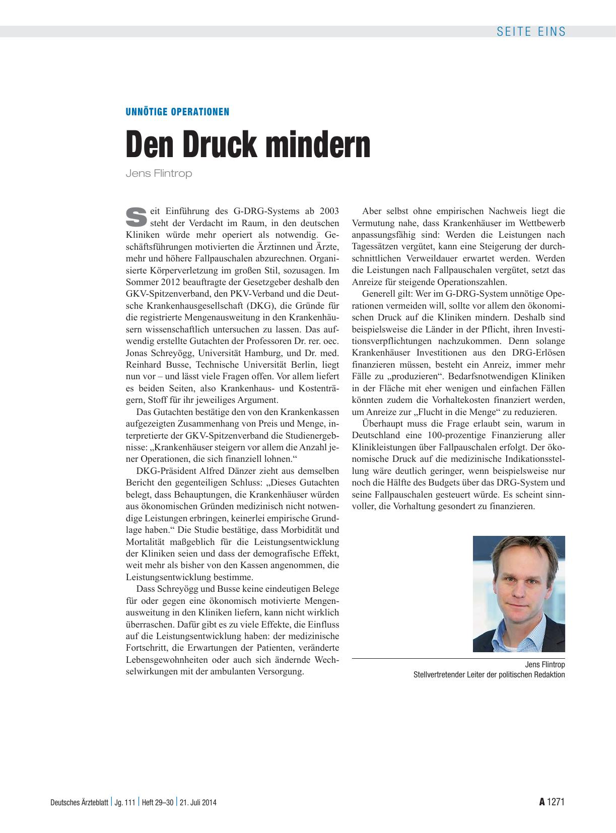 Vorschauseite 1: Unnötige Operationen: Den Druck mindern