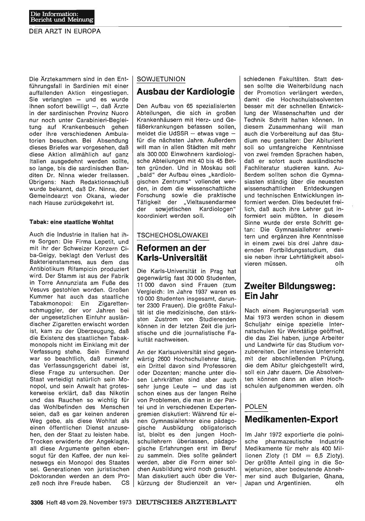 Vorschauseite 1: TSCHECHOSLOWAKEI: Zweiter Bildungsweg: Ein Jahr