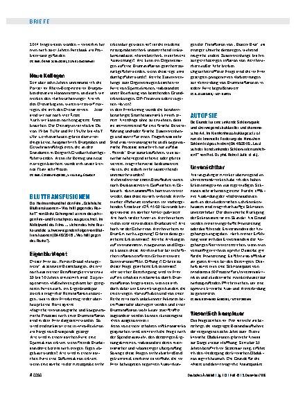 Vorschauseite 1: Bluttransfusionen: Eigenblutdepot
