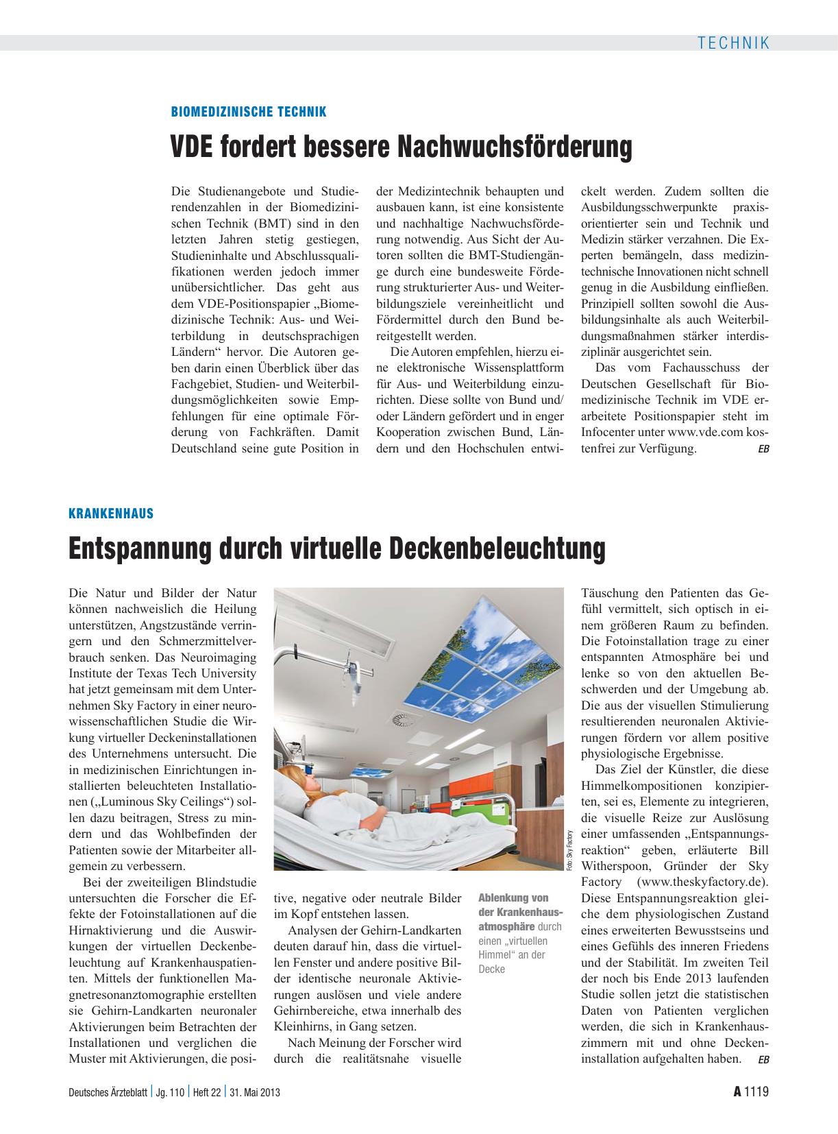 Vorschauseite 1: Biomedizinische Technik: VDE fordert bessere Nachwuchsförderung