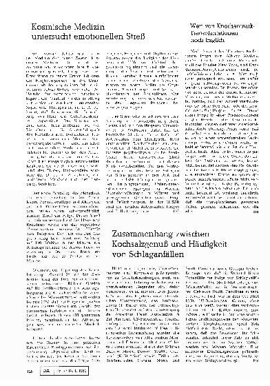 Vorschauseite 1: Zusammenhang zwischen Kochsalzgenuß und Häufigkeit von Schlaganfällen