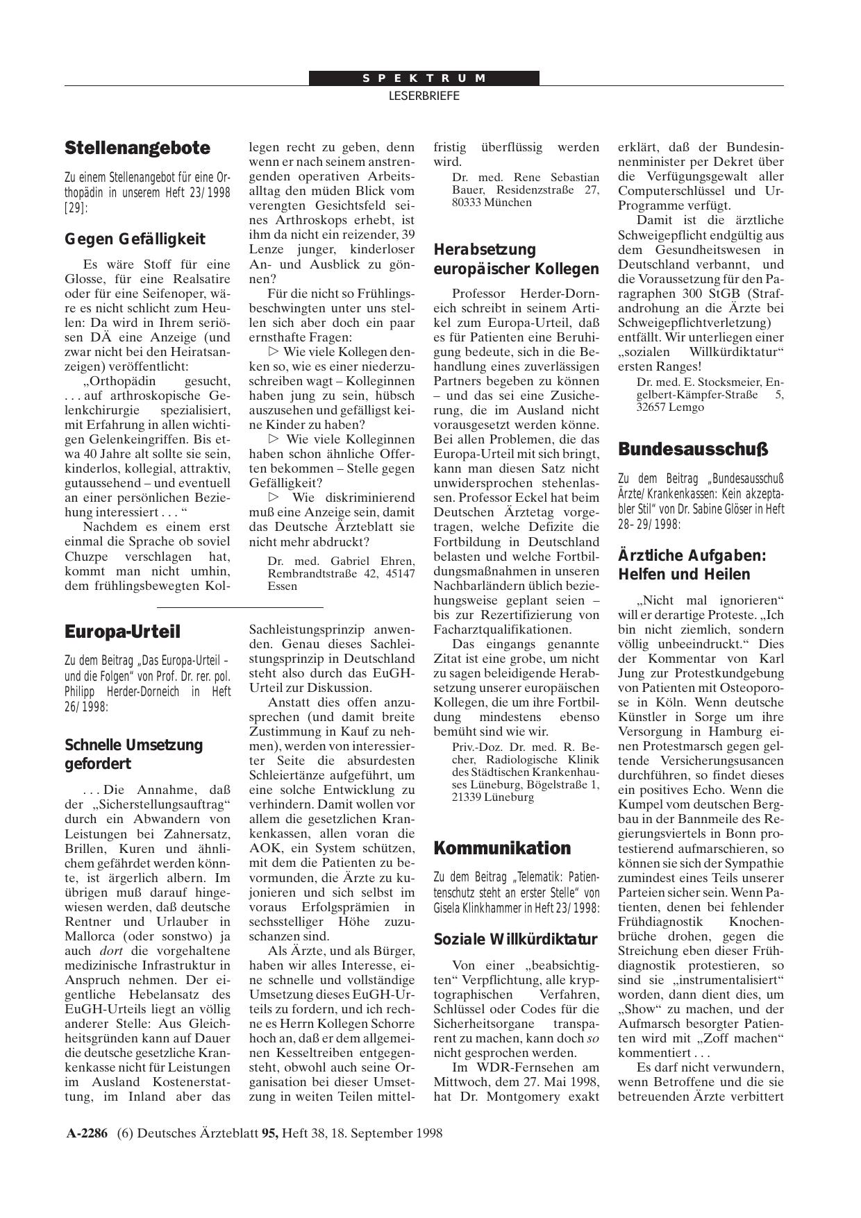 Vorschauseite 1: Europa-Urteil: Schnelle Umsetzung gefordert