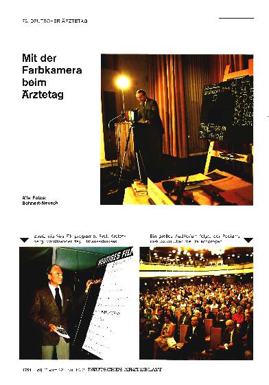 Vorschauseite 1: Mit der Farbkamera beim Ärztetag