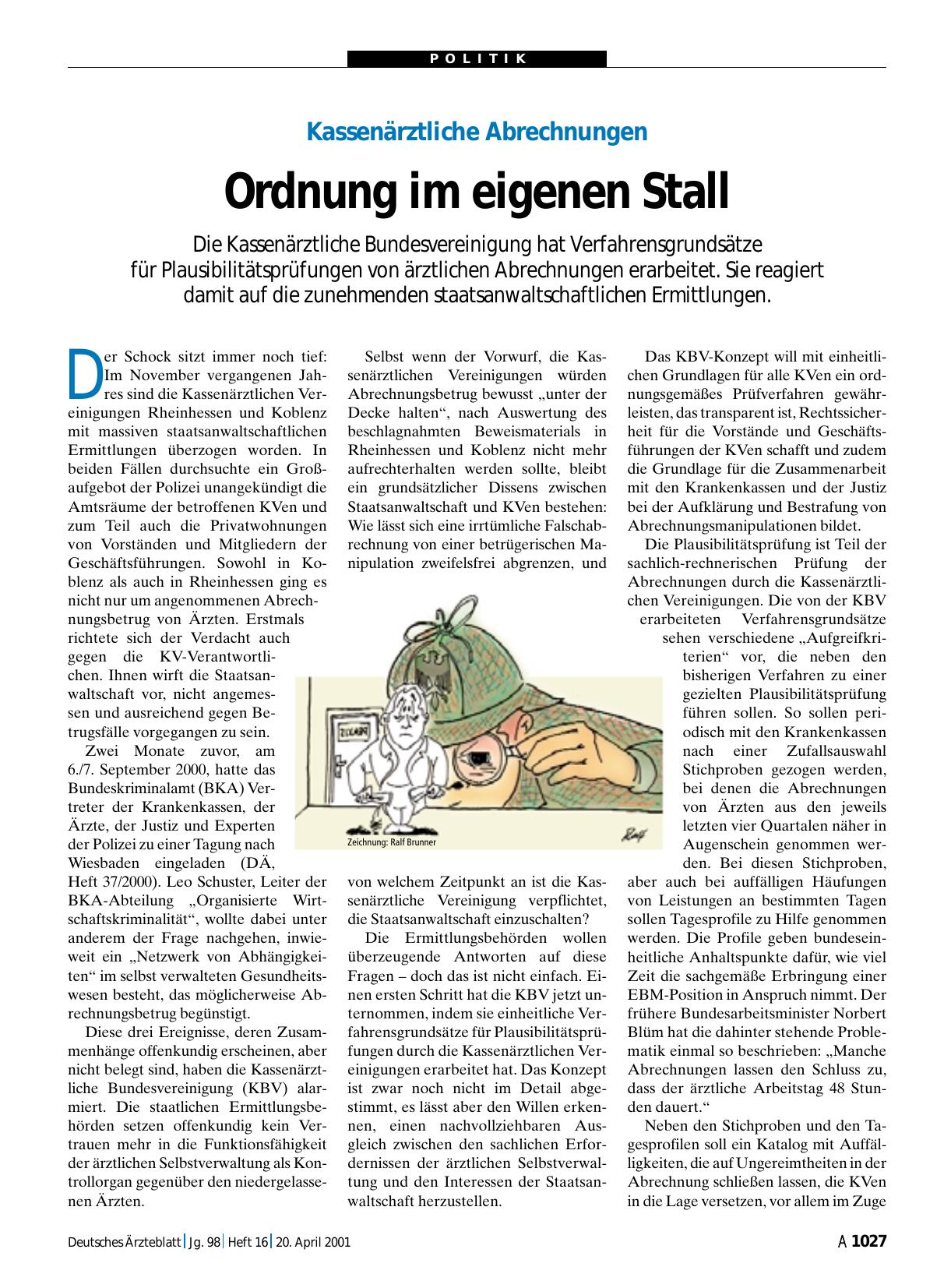 Vorschauseite 1: Kassenärztliche Abrechnungen: Ordnung im eigenen Stall
