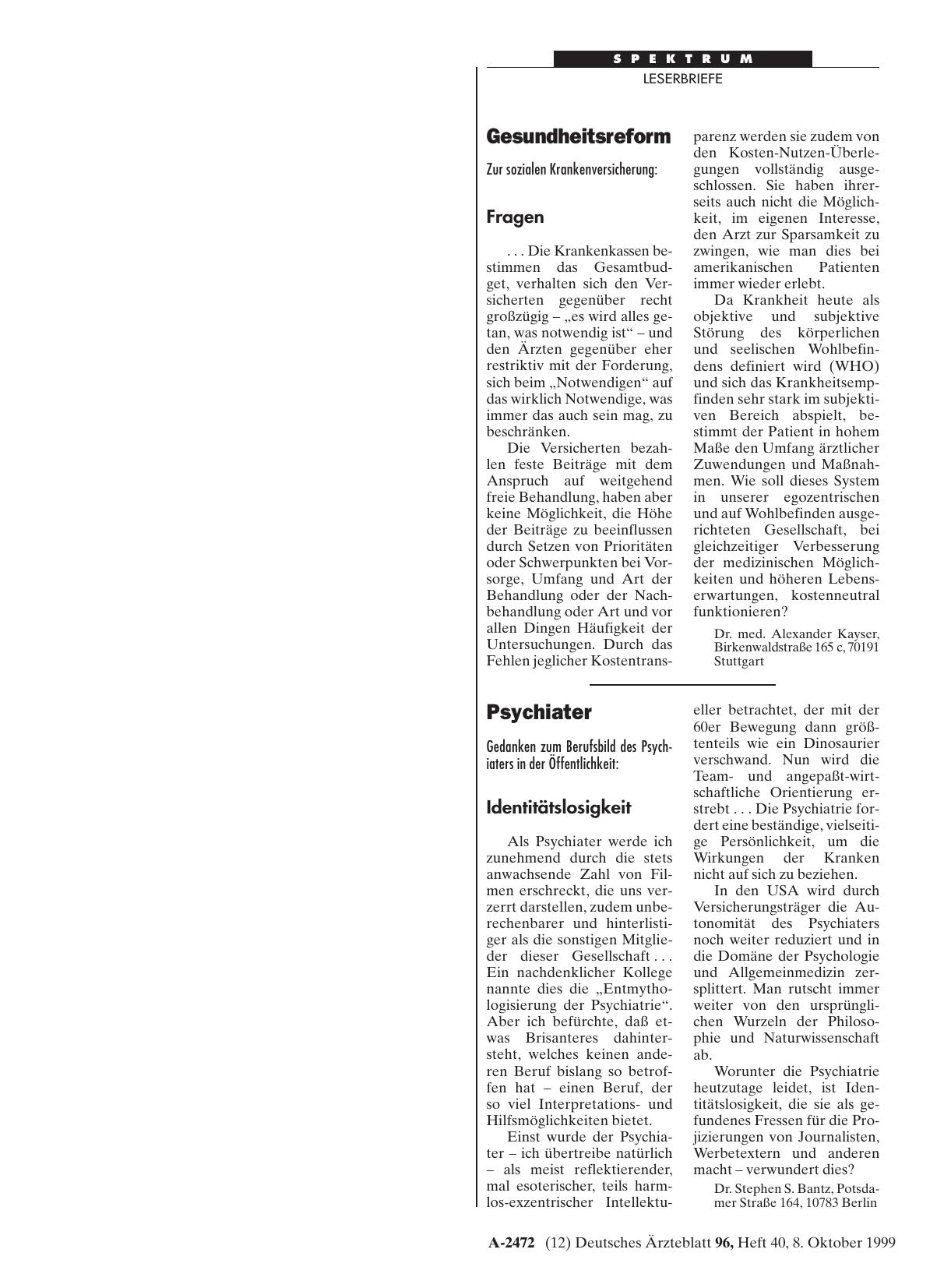 Vorschauseite 1: Psychiater: Identitätslosigkeit