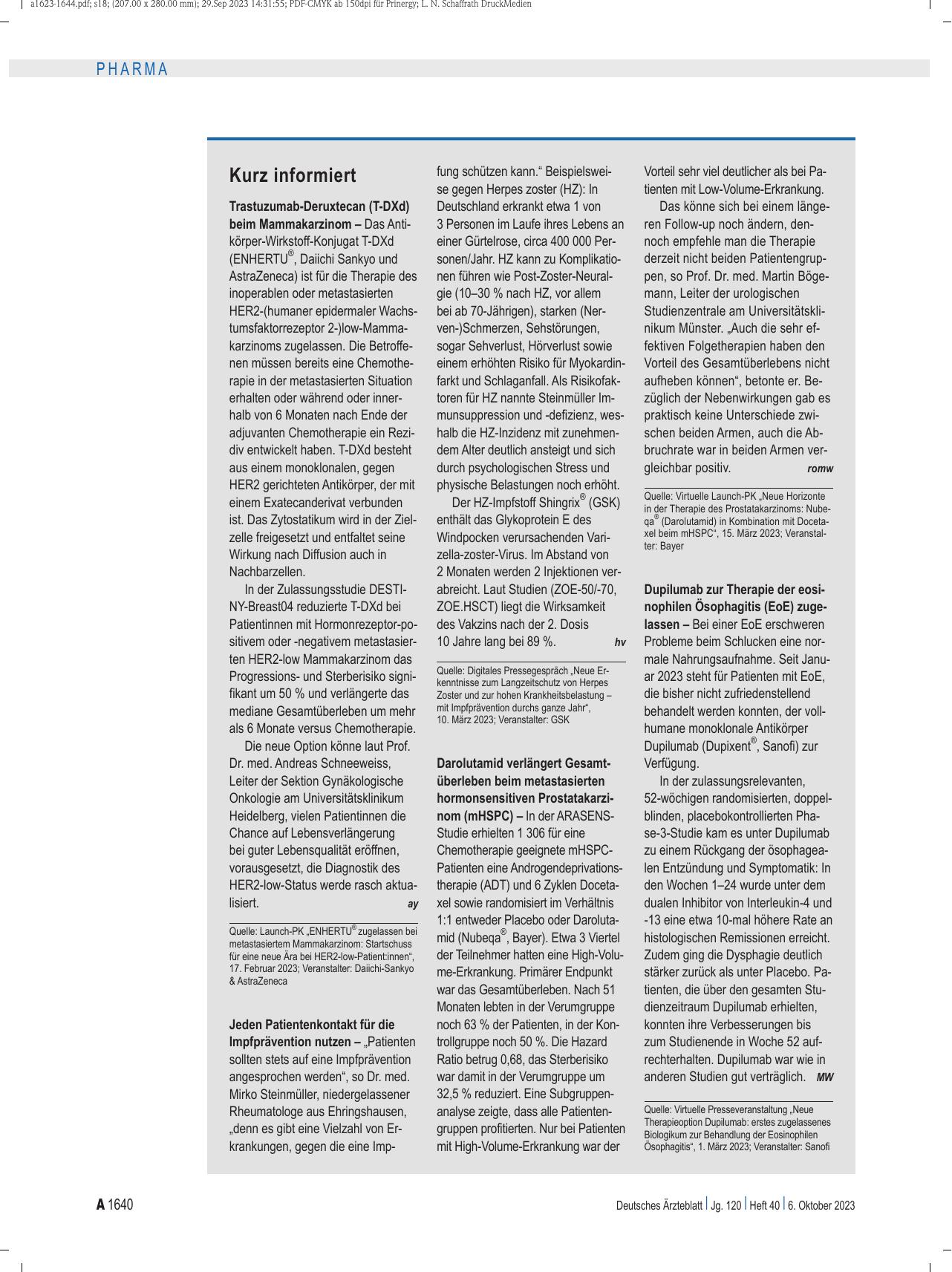 Vorschauseite 1: Kurz informiert.