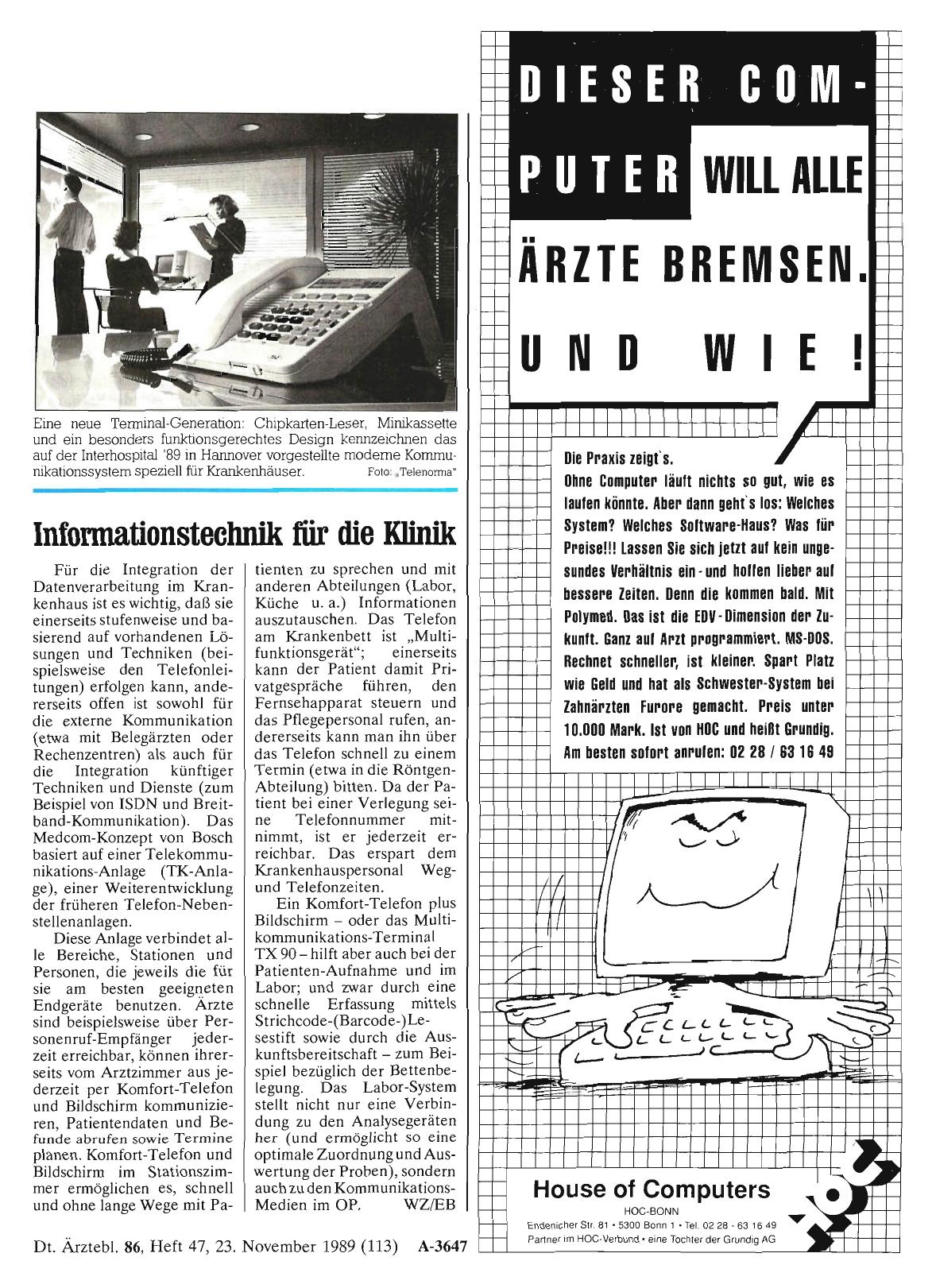 Vorschauseite 1: Informationstechnik für die Klinik