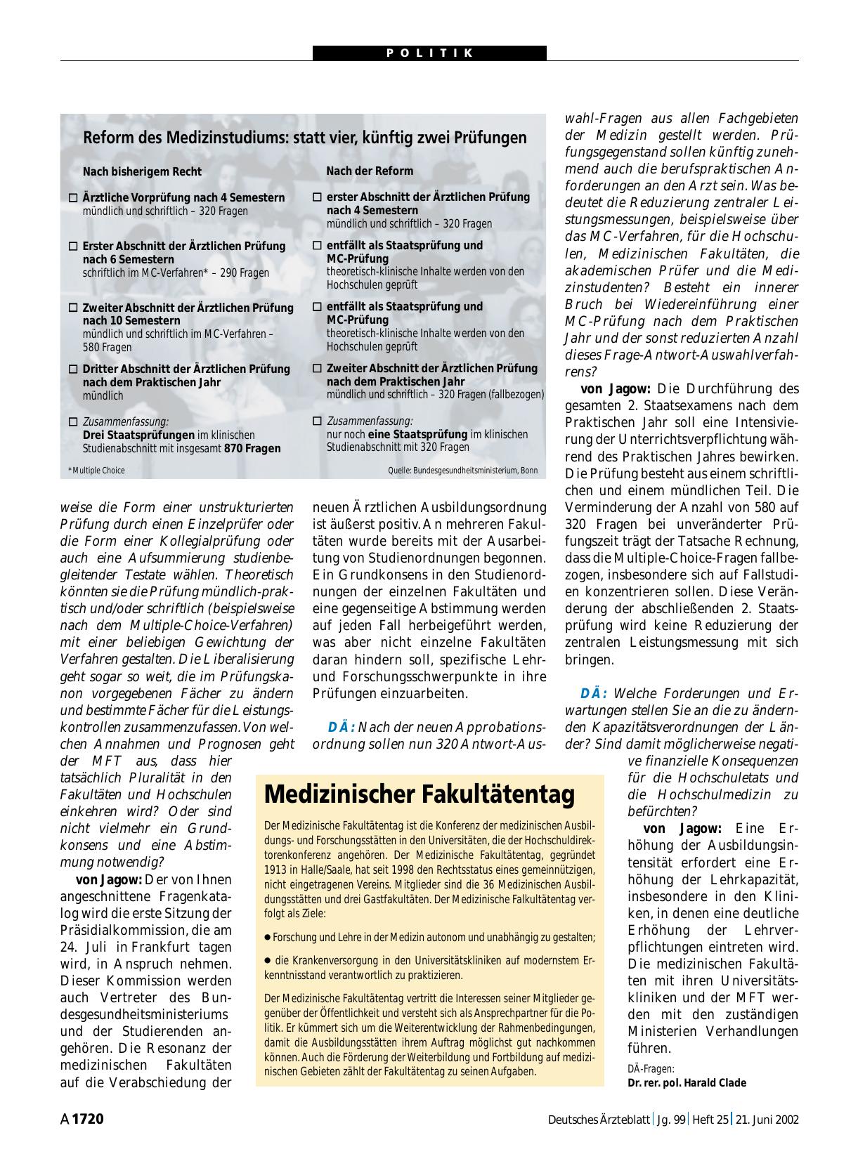 Vorschauseite 1: Medizinischer Fakultätentag