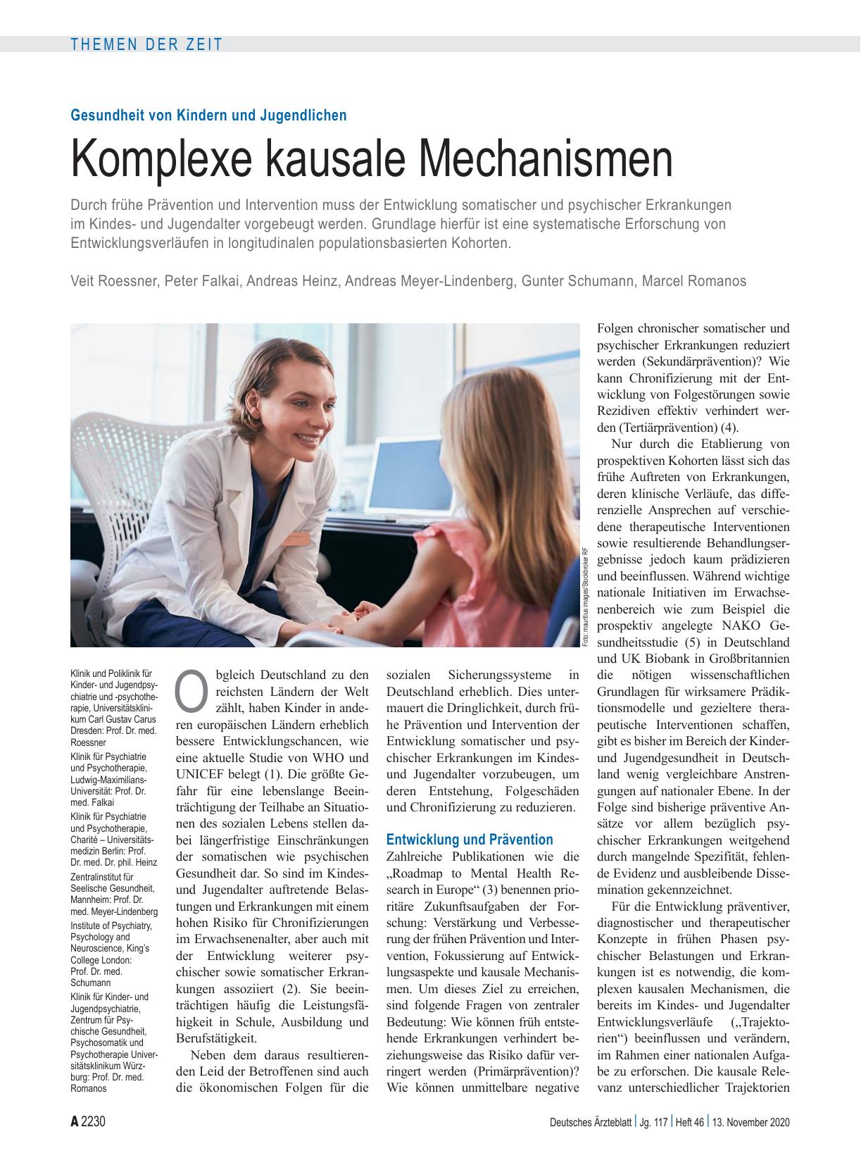 Vorschauseite 1: Gesundheit von Kindern und Jugendlichen: Komplexe kausale Mechanismen