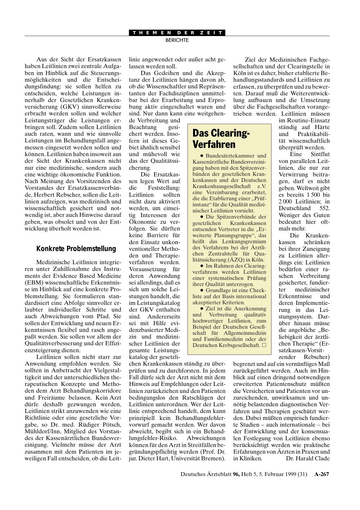Vorschauseite 1: Das Clearing-Verfahren