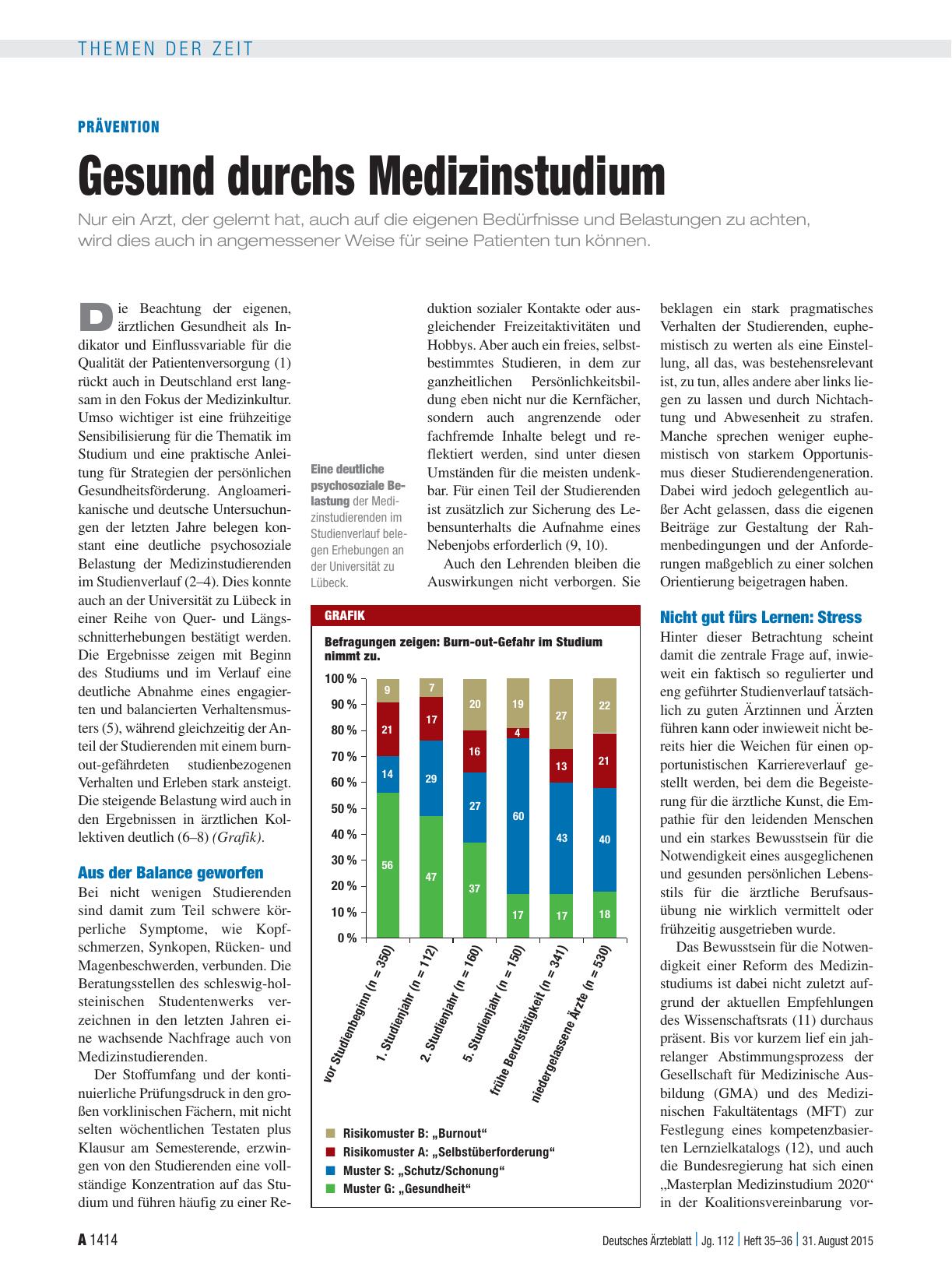 Vorschauseite 1: Prävention: Gesund durchs Medizinstudium