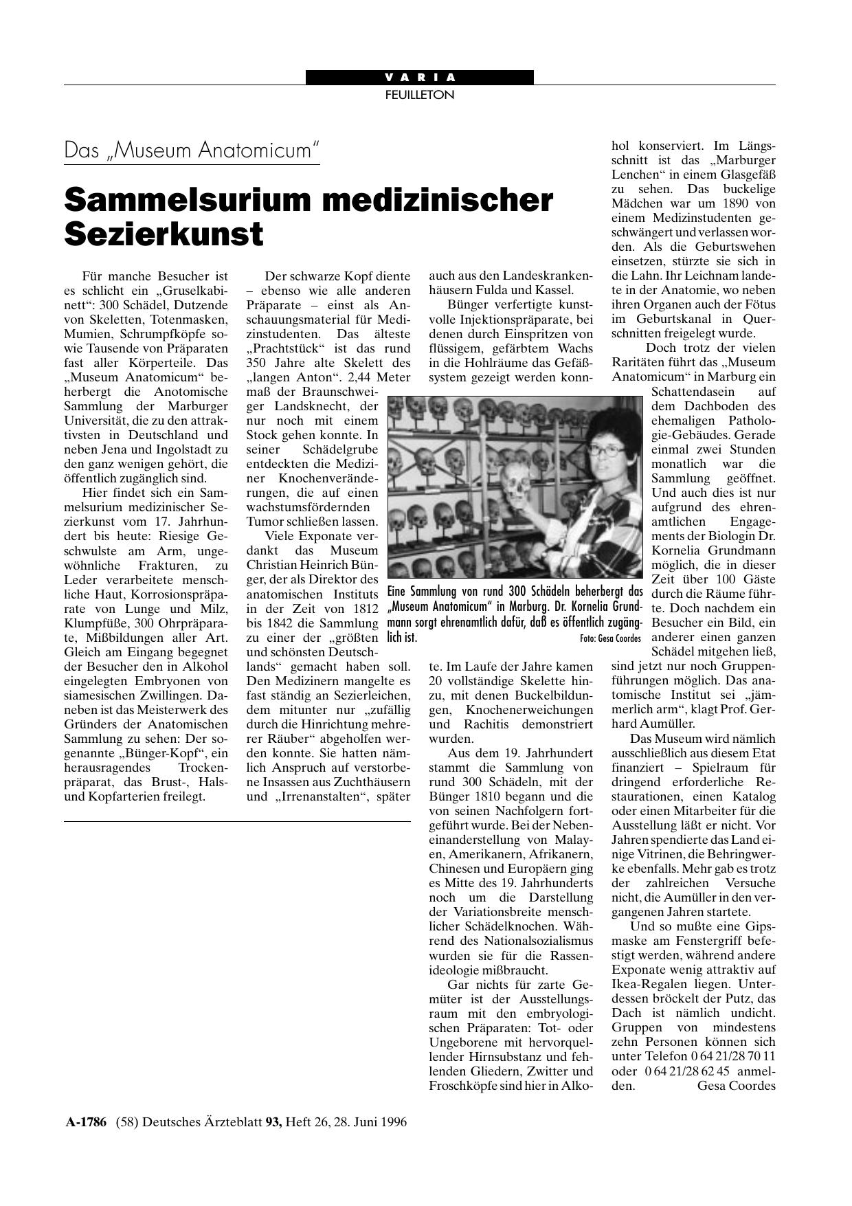 Vorschauseite 1: Das „Museum Anatomicum“: Sammelsurium medizinischer Sezierkunst