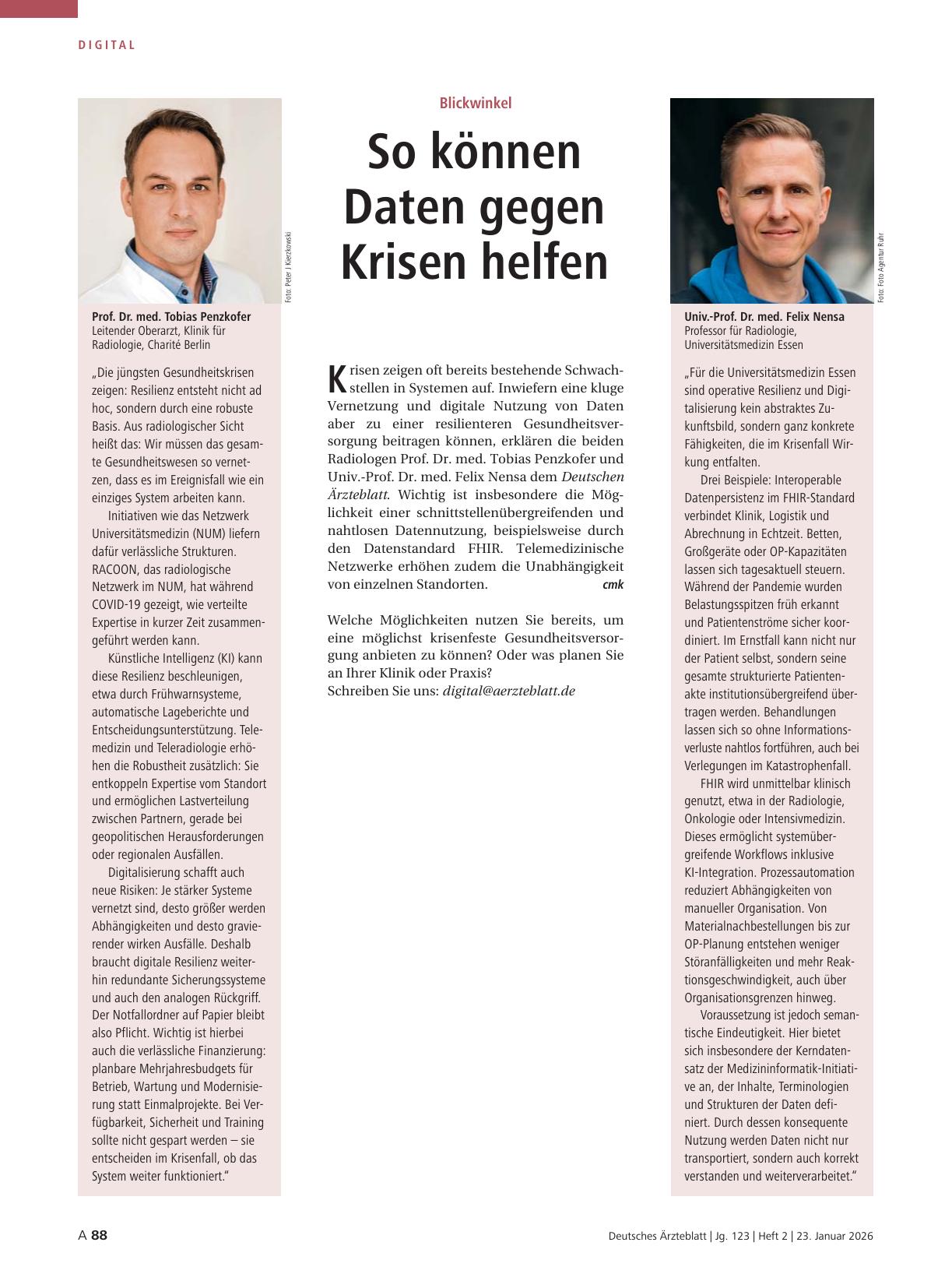 Vorschauseite 1: Blickwinkel: So können Daten gegen Krisen helfen