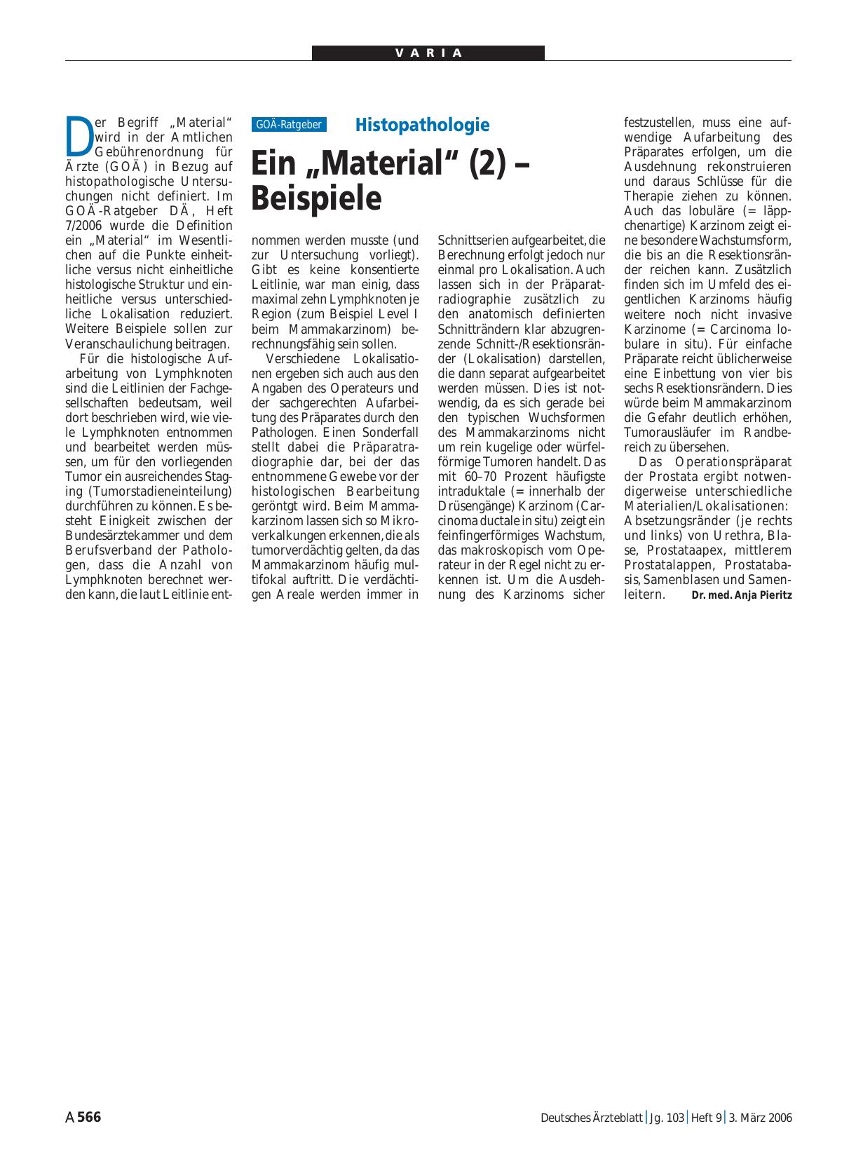 Vorschauseite 1: Histopathologie: Ein „Material“ (2) – Beispiele