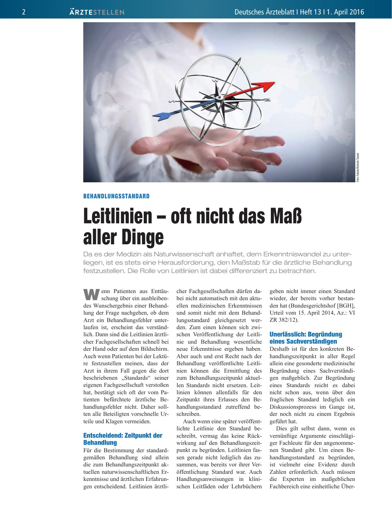 Vorschauseite 1: Behandlungsstandard: Leitlinien – oft nicht das Maß aller Dinge