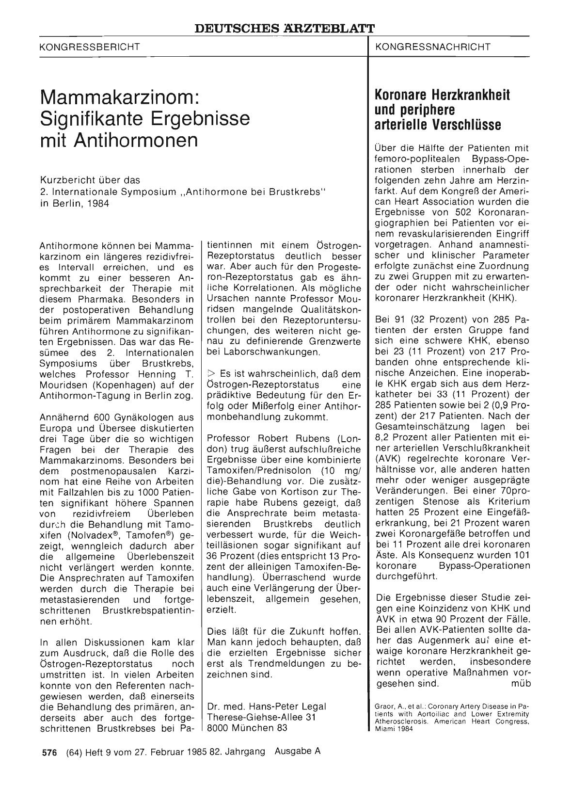 Vorschauseite 1: Koronare Herzkrankheit und periphere arterielle Verschlüsse