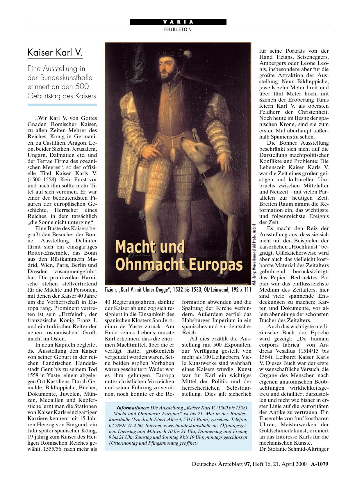 Vorschauseite 1: Macht und Ohnmacht Europas: Kaiser Karl V.