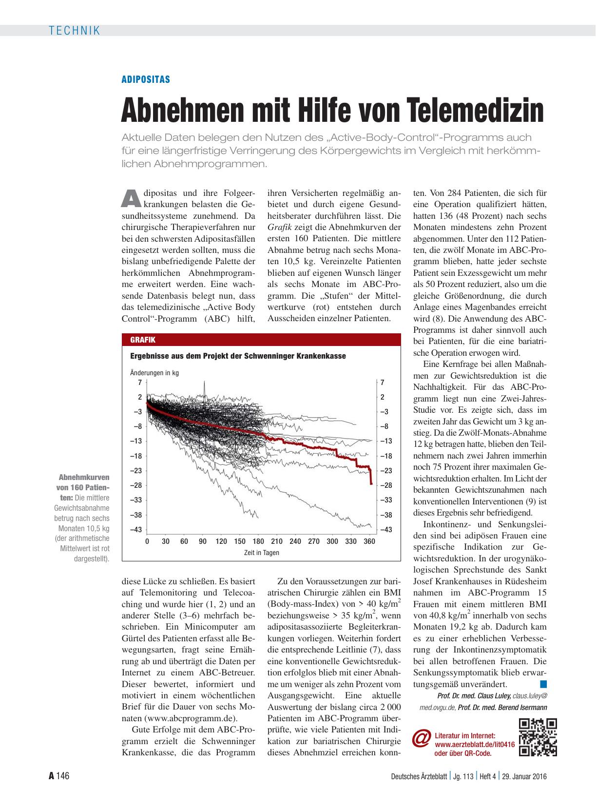 Vorschauseite 1: Adipositas: Abnehmen mit Hilfe von Telemedizin