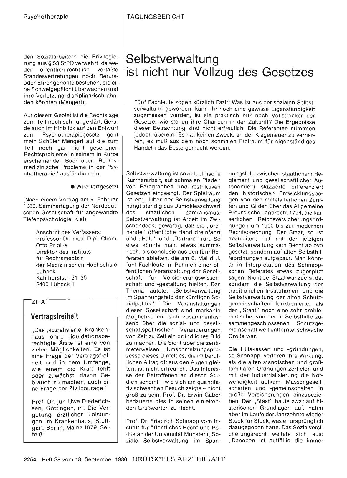 Vorschauseite 1: Selbstverwaltung ist nicht nur Vollzug des Gesetzes