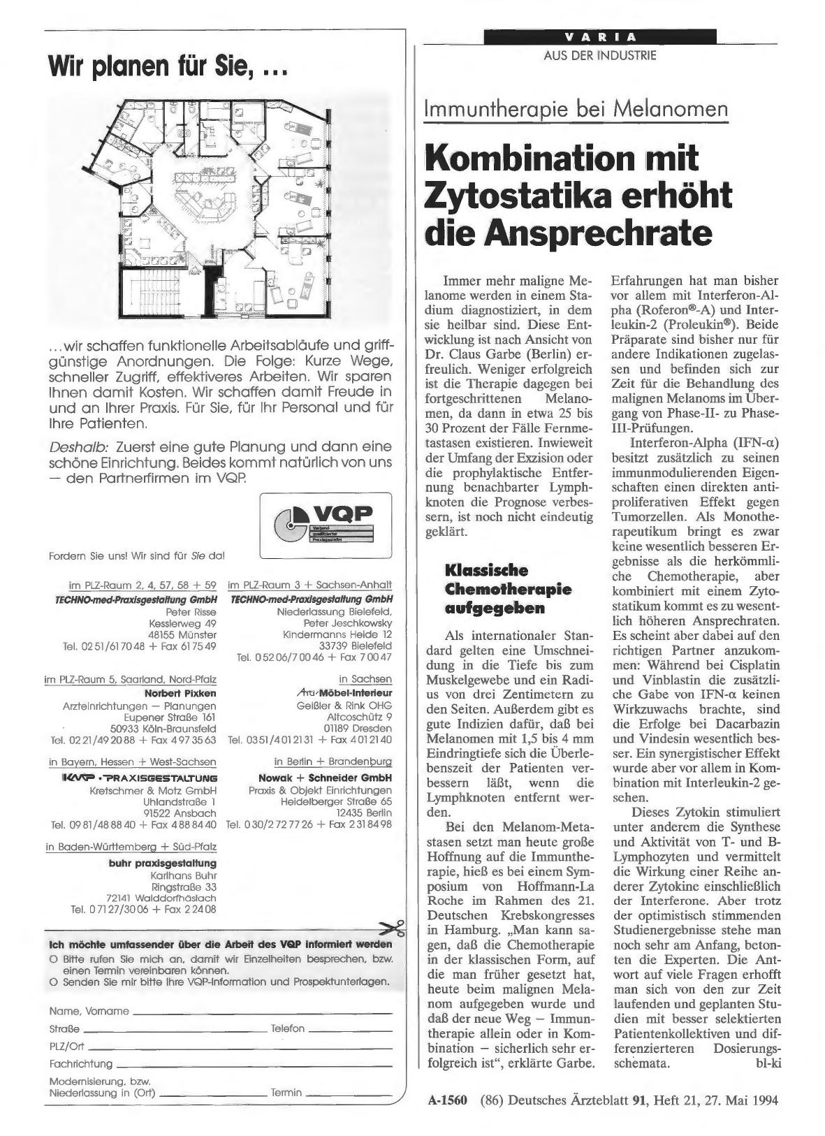 Vorschauseite 1: Immuntherapie bei Melanomen: Kombination mit Zytostatika erhöht die Ansprechrate