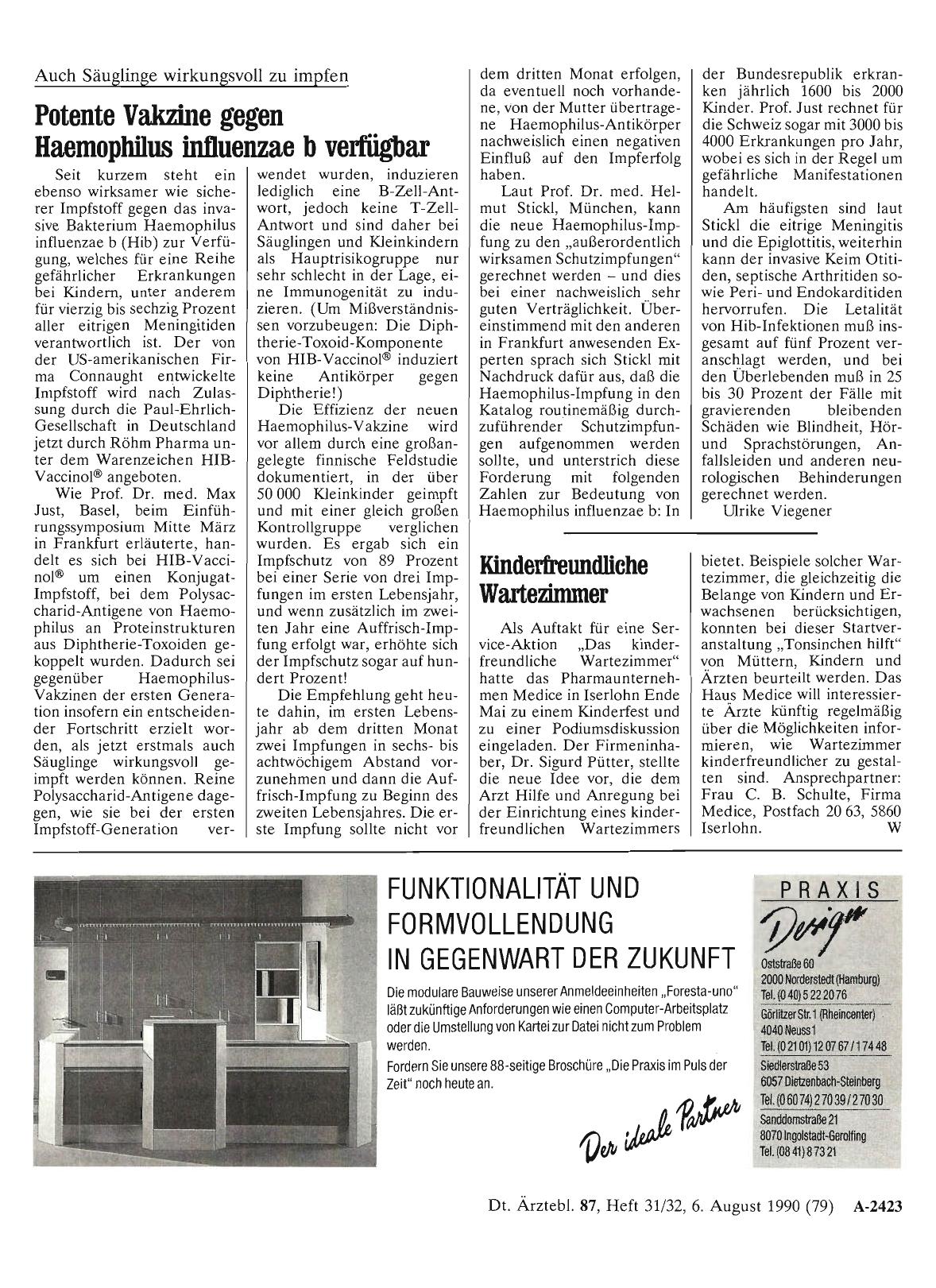 Vorschauseite 1: Auch Säuglinge wirkungsvoll zu impfen: Potente Vakzine gegen Haemophilus influenzae b verfügbar