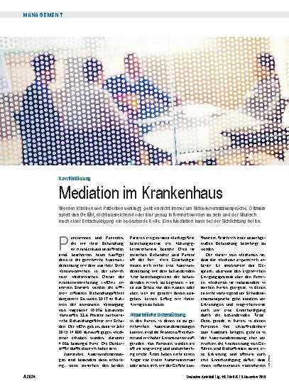 Vorschauseite 1: Konfliktlösung: Mediation im Krankenhaus