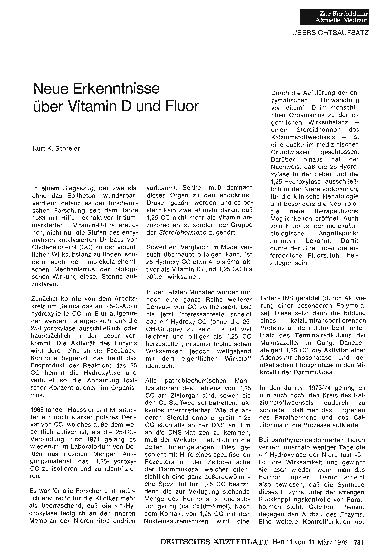 Vorschauseite 1: Neue Erkenntnisse über Vitamin D und Fluor