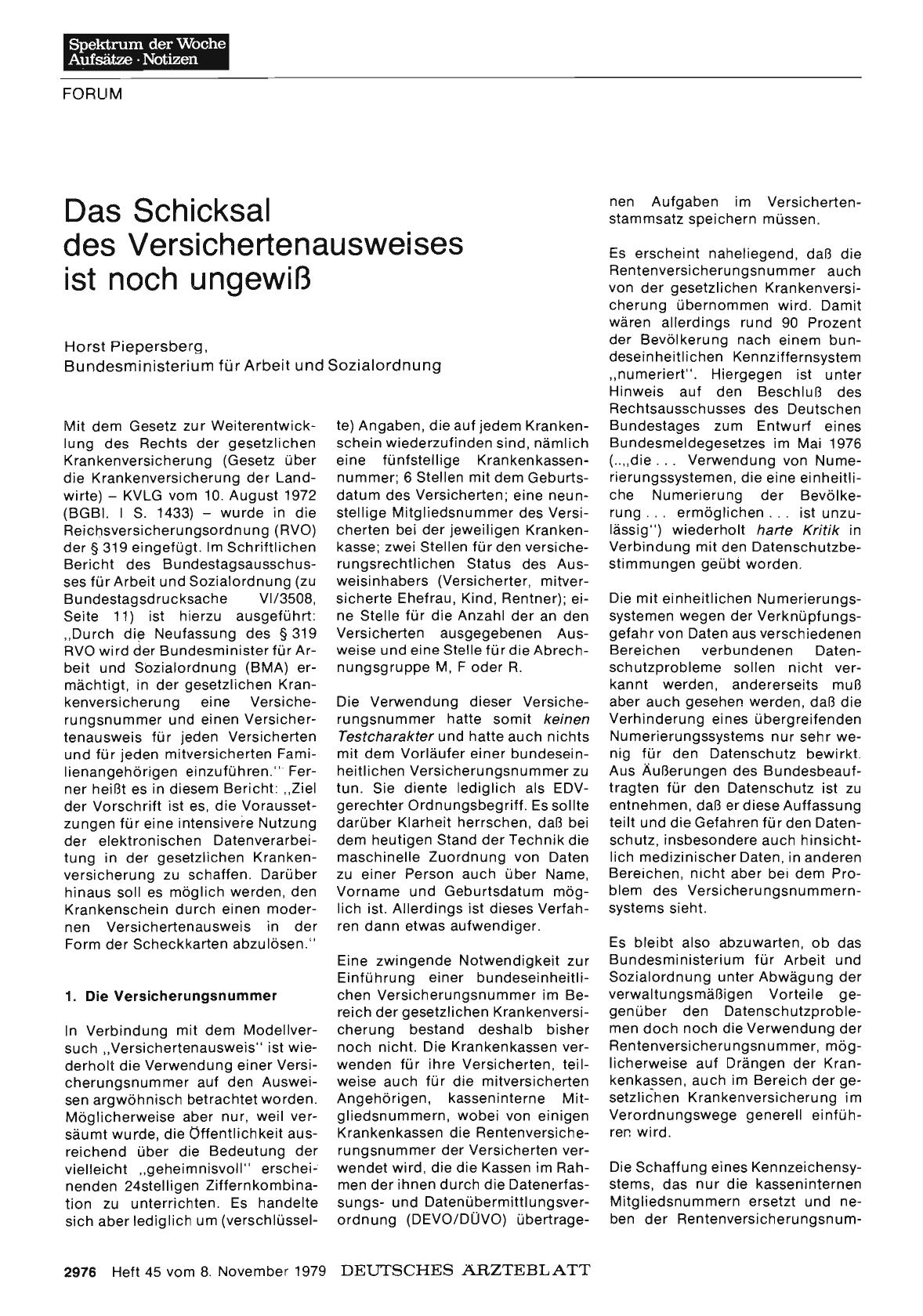 Vorschauseite 1: Das Schicksal des Versichertenausweises ist noch ungewiß