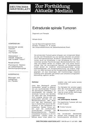 Vorschauseite 1: Extradurale spinale Tumoren
