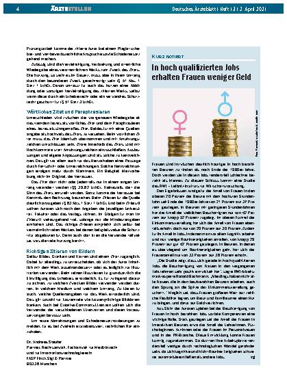 Vorschauseite 1: In hoch qualifizierten Jobs erhalten Frauen weniger Geld