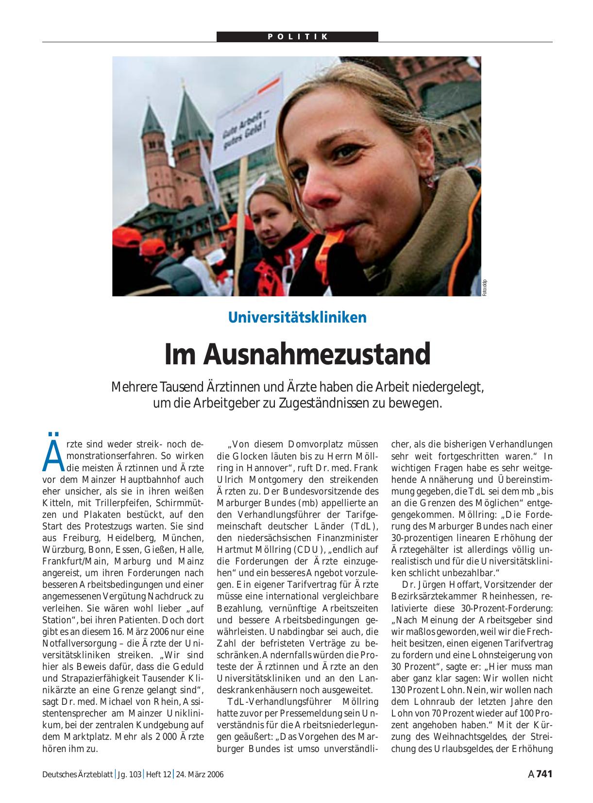 Vorschauseite 1: Universitätskliniken: Im Ausnahmezustand