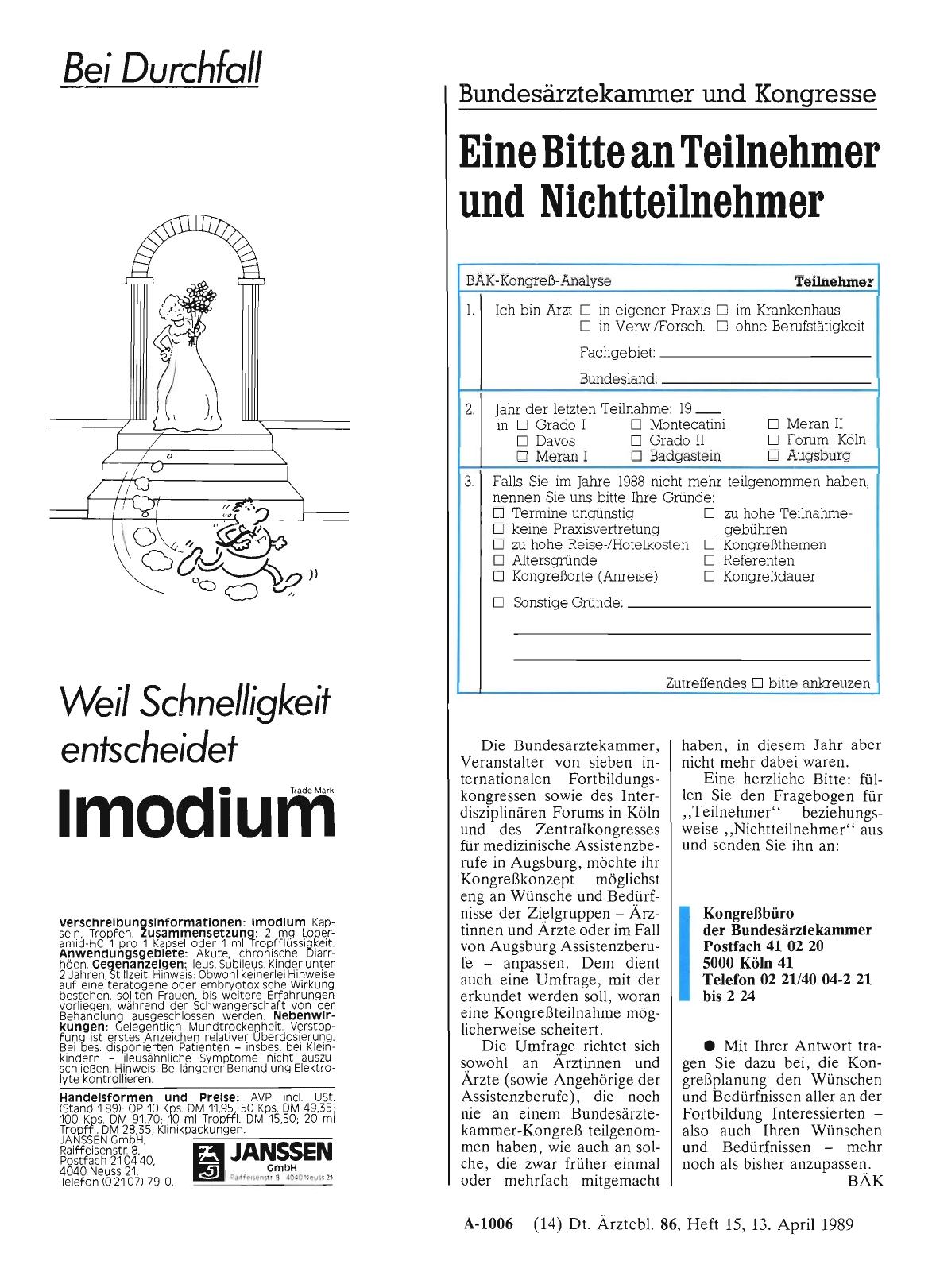 Vorschauseite 1: Bundesärztekammer und Kongresse: Eine Bitte an Teilnehmer und Nichtteilnehmer