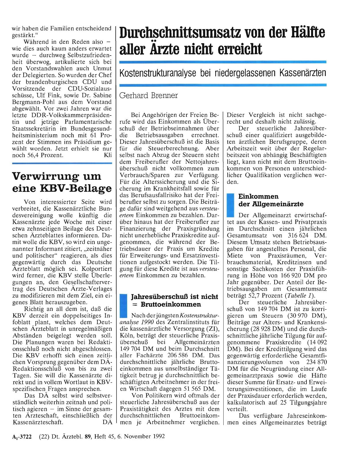 Vorschauseite 1: Verwirrung um eine KBV-Beilage