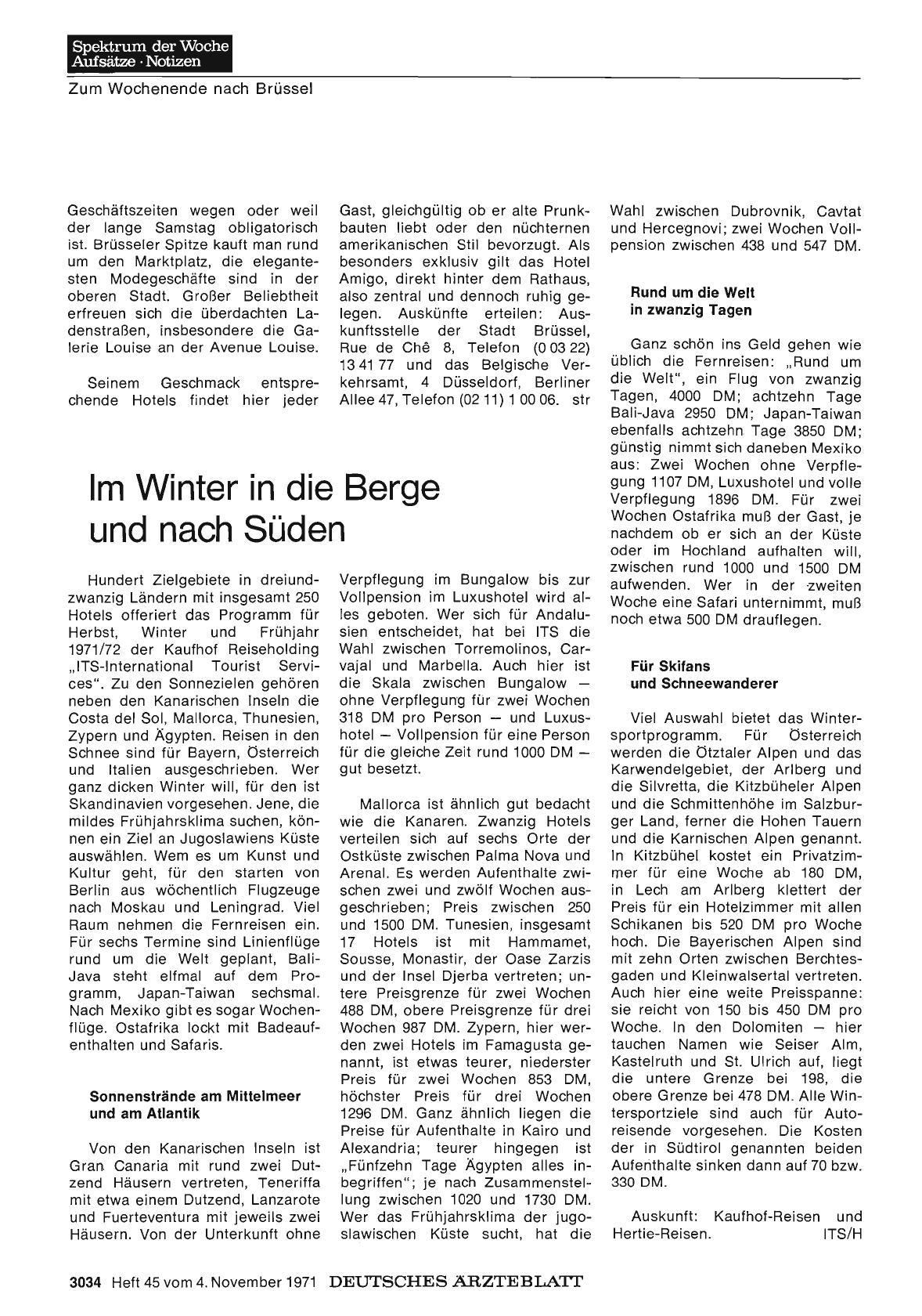 Vorschauseite 1: Im Winter in die Berge und nach Süden