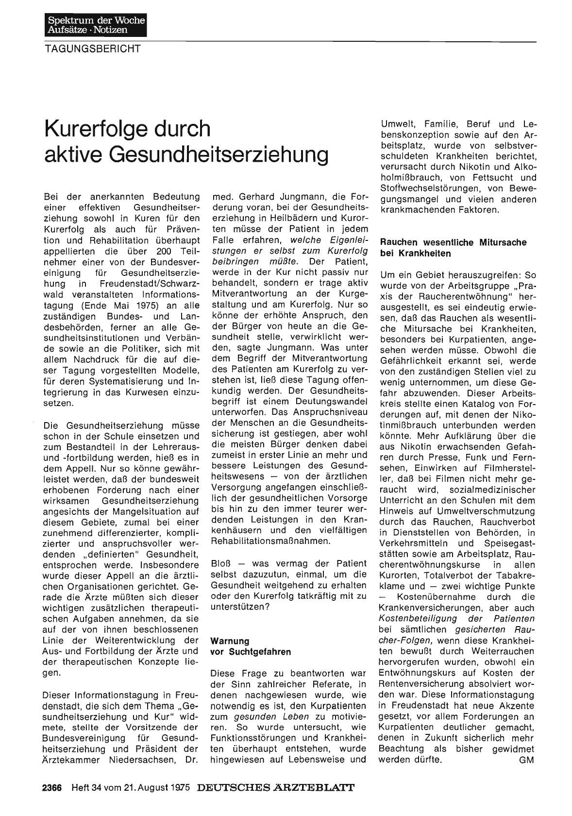 Vorschauseite 1: Kurerfolge durch aktive Gesundheitserziehung