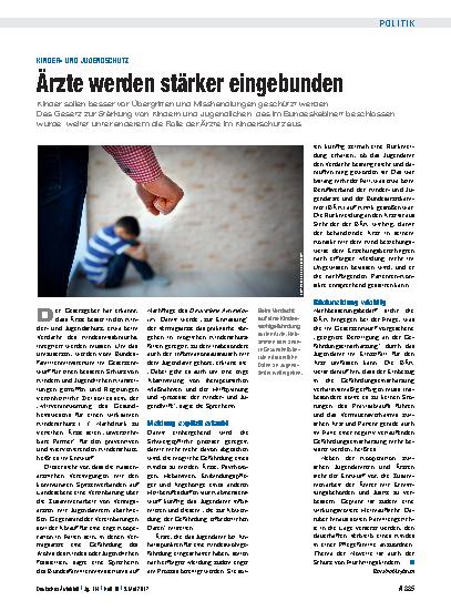 Vorschauseite 1: Kinderund Jugendschutz: Ärzte werden stärker eingebunden