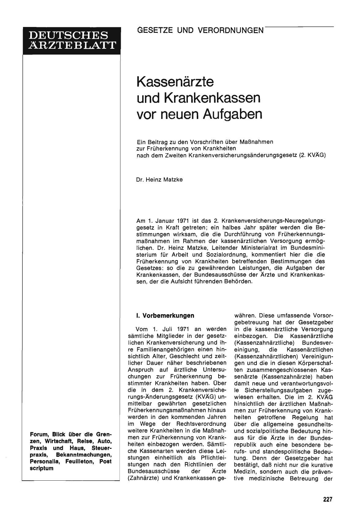 Vorschauseite 1: Kassenärzte und Krankenkassen vor neuen Aufgaben