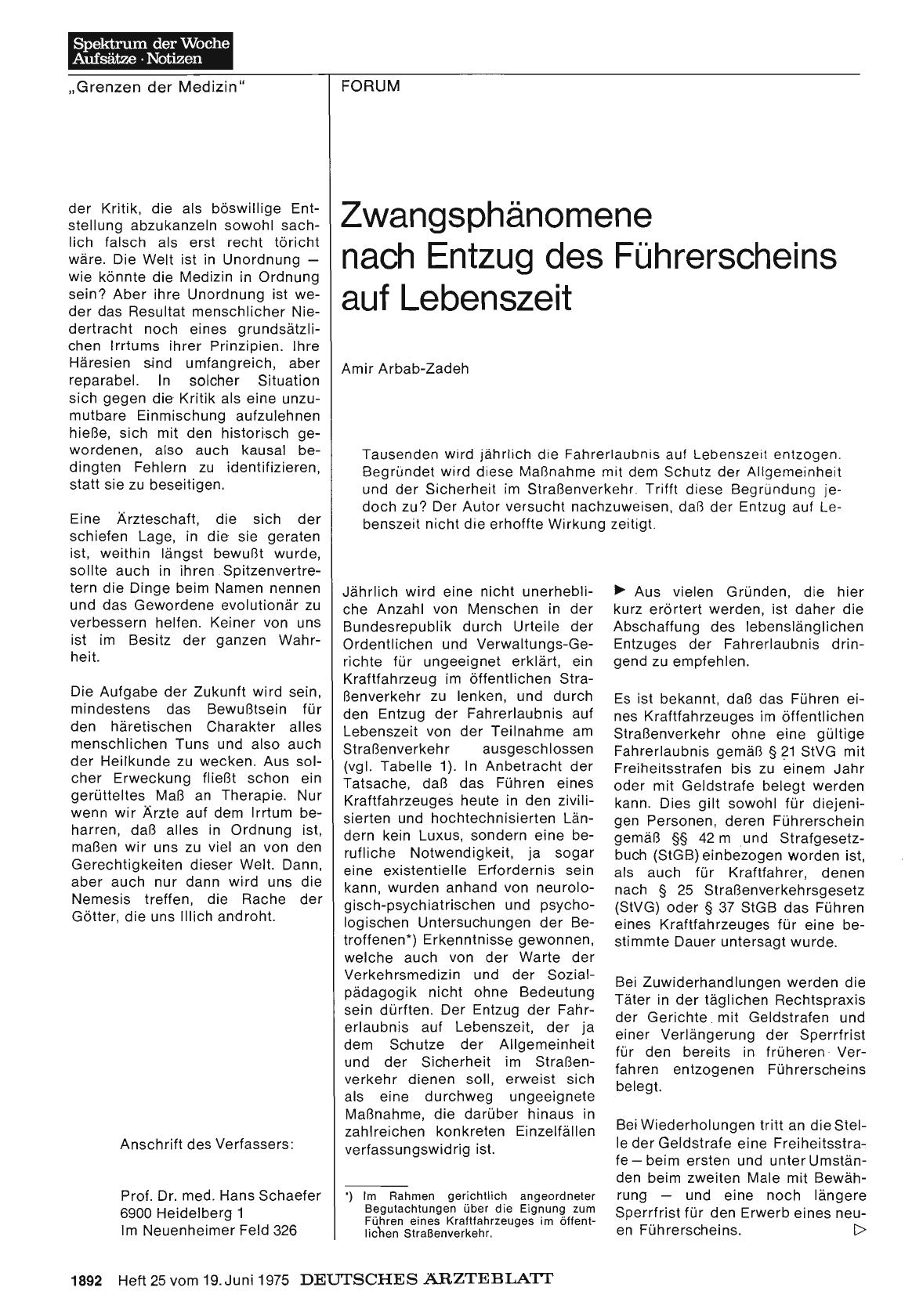 Vorschauseite 1: Zwangsphänomene nach Entzug des Führerscheins auf Lebenszeit