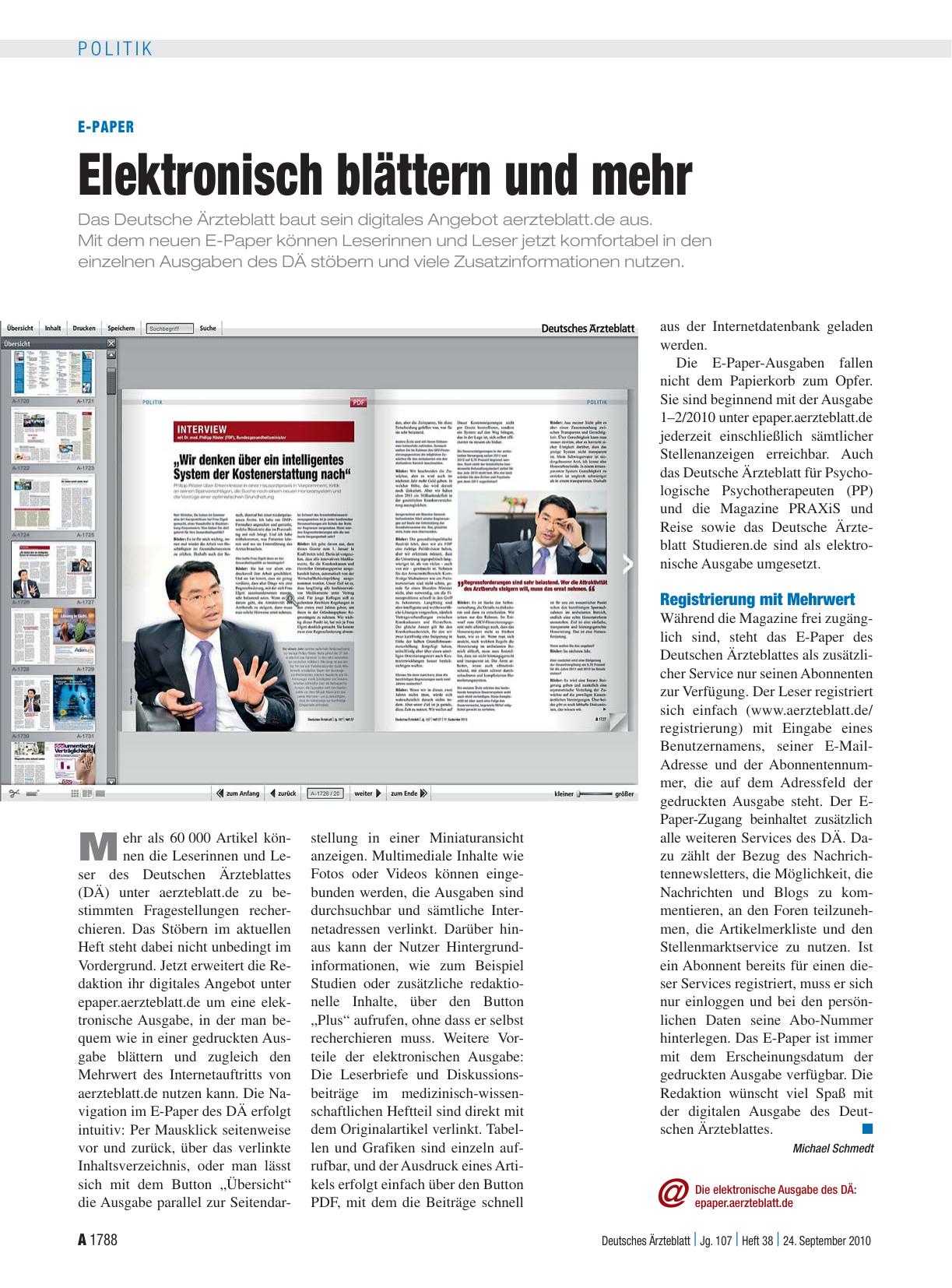 Vorschauseite 1: E-Paper: Elektronisch blättern und mehr