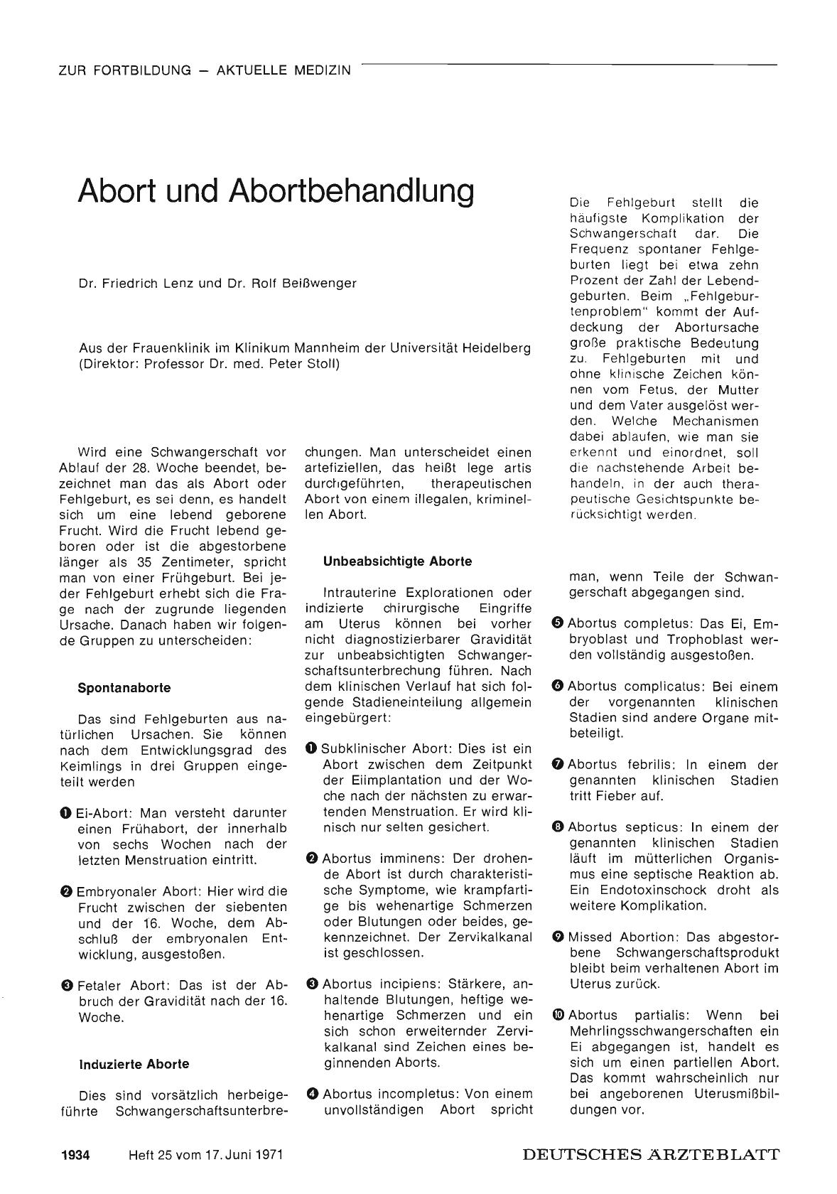 Vorschauseite 1: Abort und Abortbehandlung