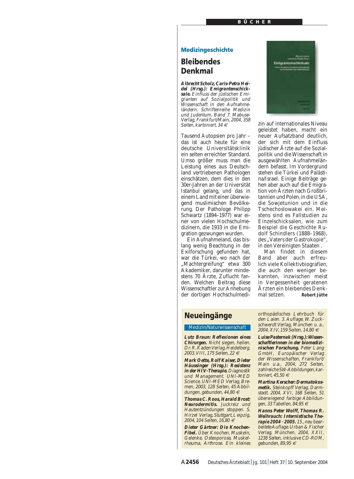 Vorschauseite 1: Emigrantenschicksale