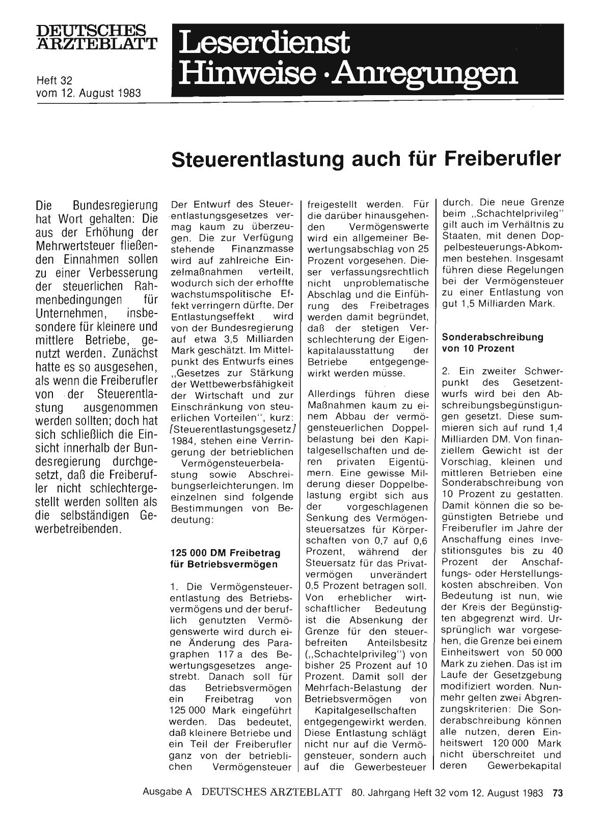 Vorschauseite 1: Steuerentlastung auch für Freiberufler