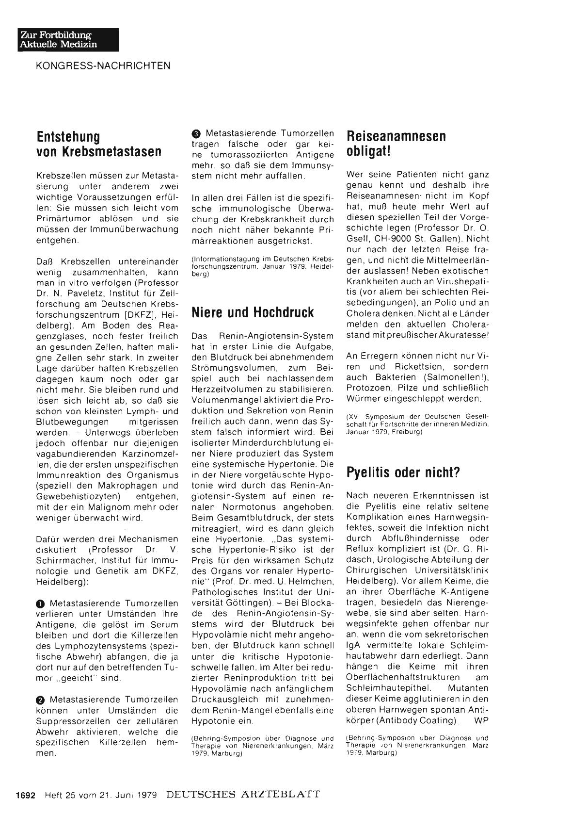 Vorschauseite 1: Reiseanamnesen obligat!