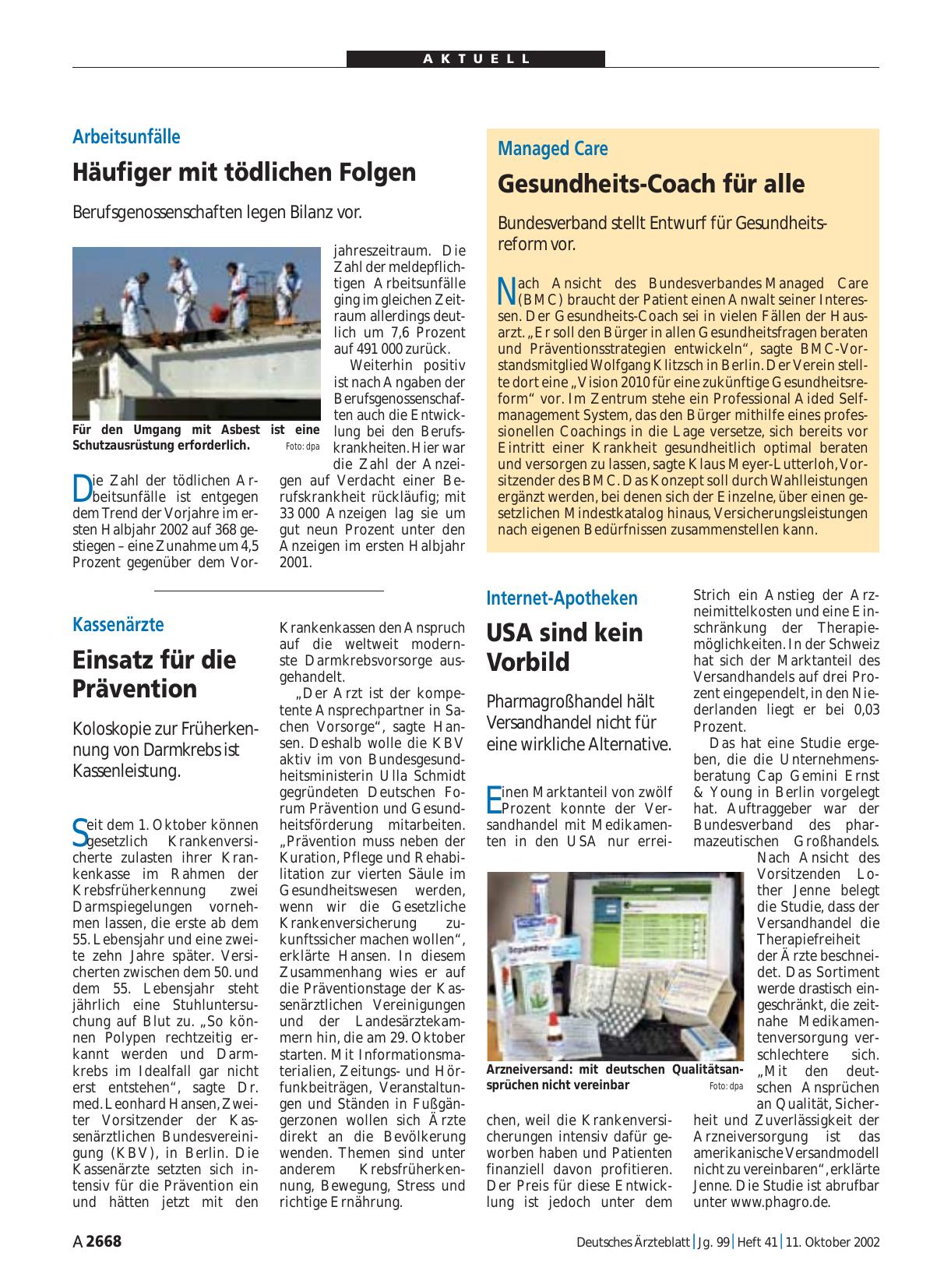 Vorschauseite 1: Internet-Apotheken: USA sind kein Vorbild