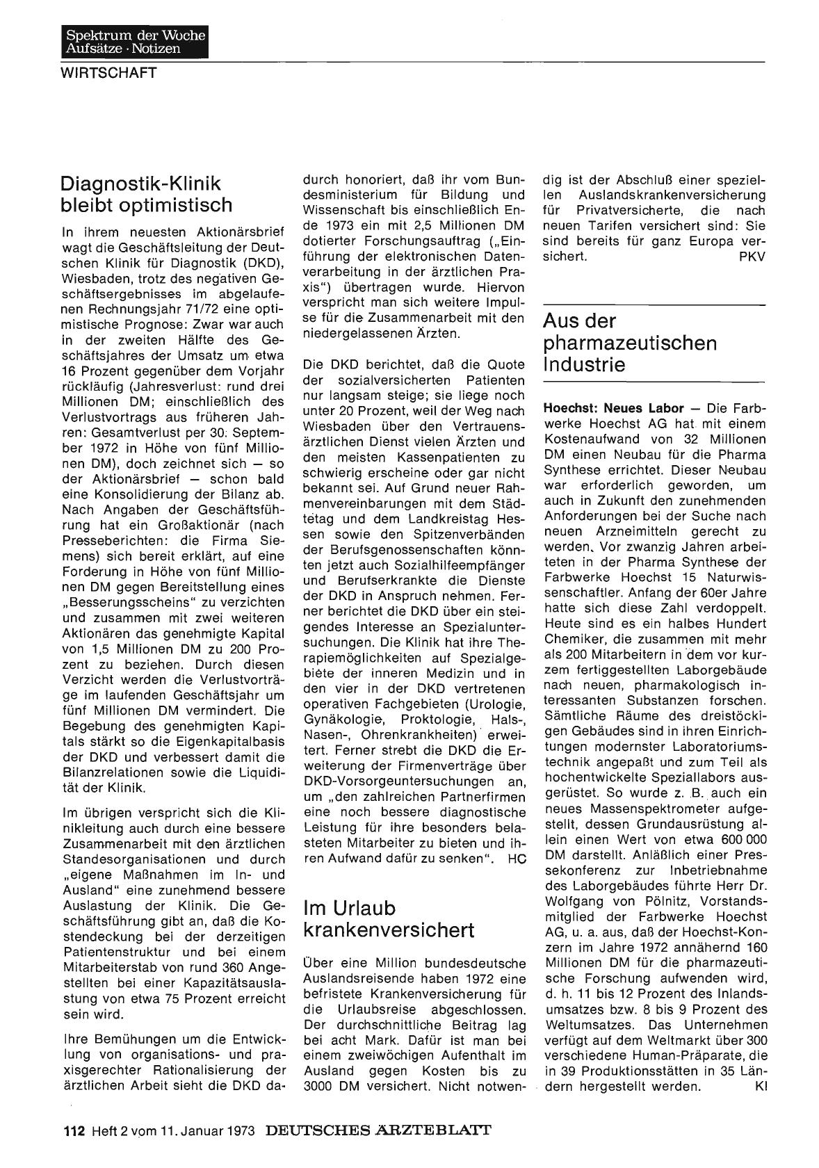 Vorschauseite 1: Aus der pharmazeutischen Industrie